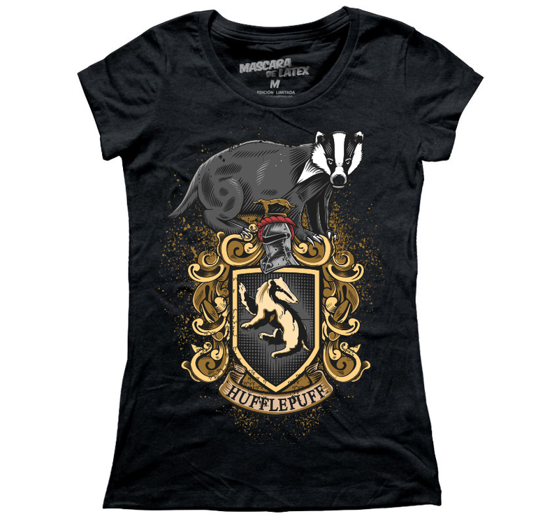 Mujer Hufflepuff Gris obscuro G
