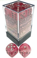 16mm d6 Dice Block (12ct.) - Ghostly Glow Pink/Silver (27724)
