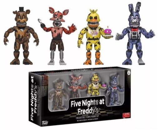 Set 4 Figuras Five Nights At Freddys Nightmare Edition Fnaf