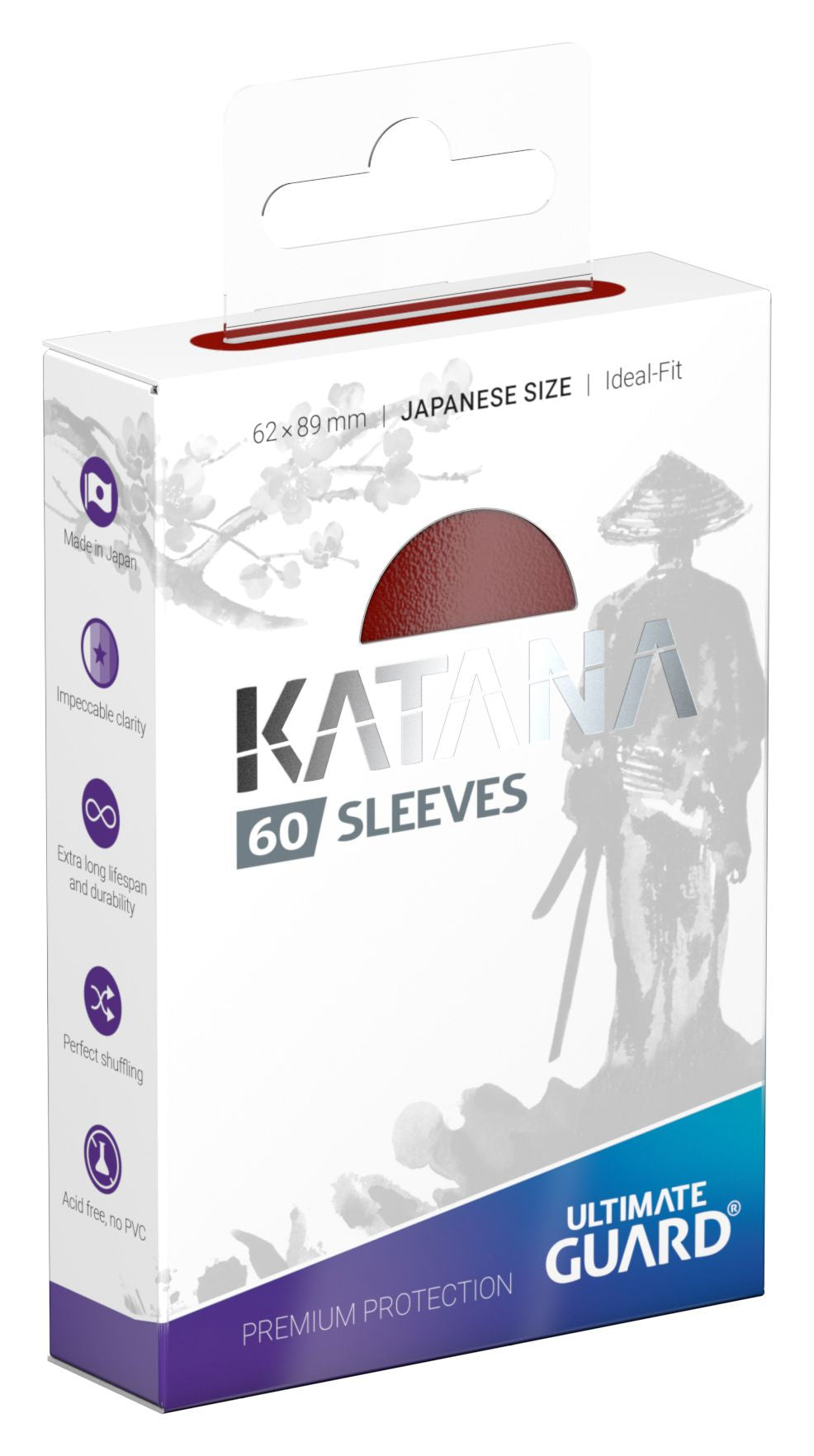 Card Sleeves: Katana Sleeves Japanese Size- Red (60ct)-TCG-KATANA-Akibara Xpress