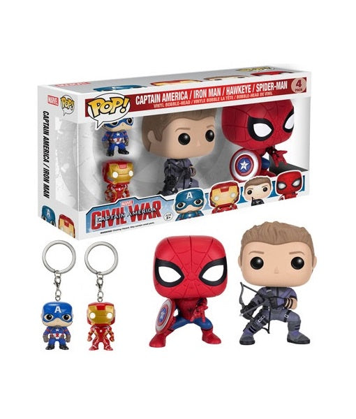 Funko Capitan America/ Iron Man/ Hawkeye/ Spiderman Pack 4