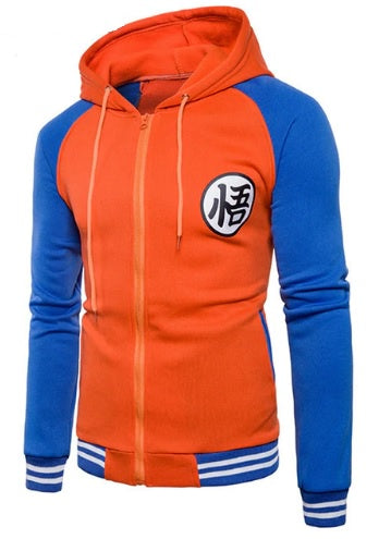 Hombre Dragon ball Azul/Naranja Varsity Cierre