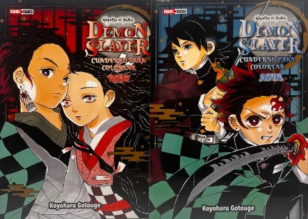 DEMON SLAYER CUADERNO PARA COLOREAR PACK 1 Y 2-Mangas Panini-PANINI-Akibara Xpress