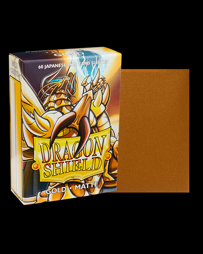 Dragon Shield Sleeves: Japanese- Matte Gold (60 ct.)-TCG-DRAGON SHIELD-Akibara Xpress