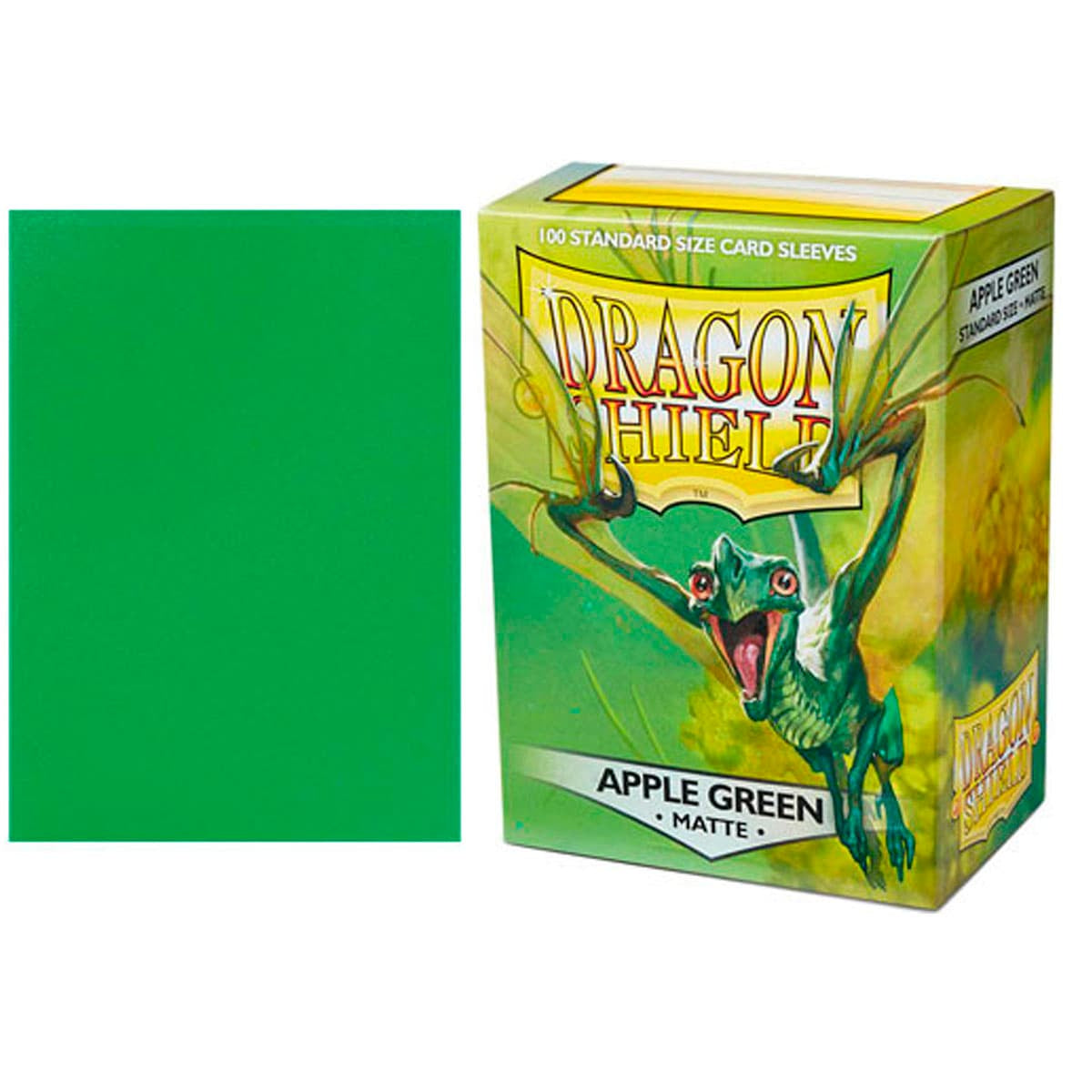 Dragon Shield Sleeves: Standard- Matte Apple Green (100 ct.)-TCG-DRAGON SHIELD-Akibara Xpress