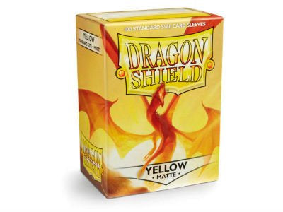 Dragon Shield Sleeves: Standard- Matte Yellow (100 ct.)-TCG-DRAGON SHIELD-Akibara Xpress