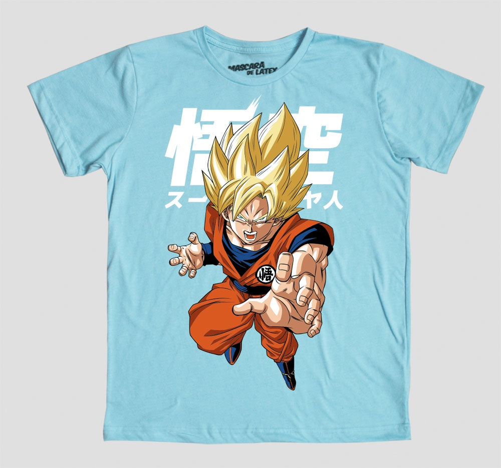 Hombre Goku Kakaroto SSJ Celeste-Ropa-Mascara de Latex-Akibara Xpress