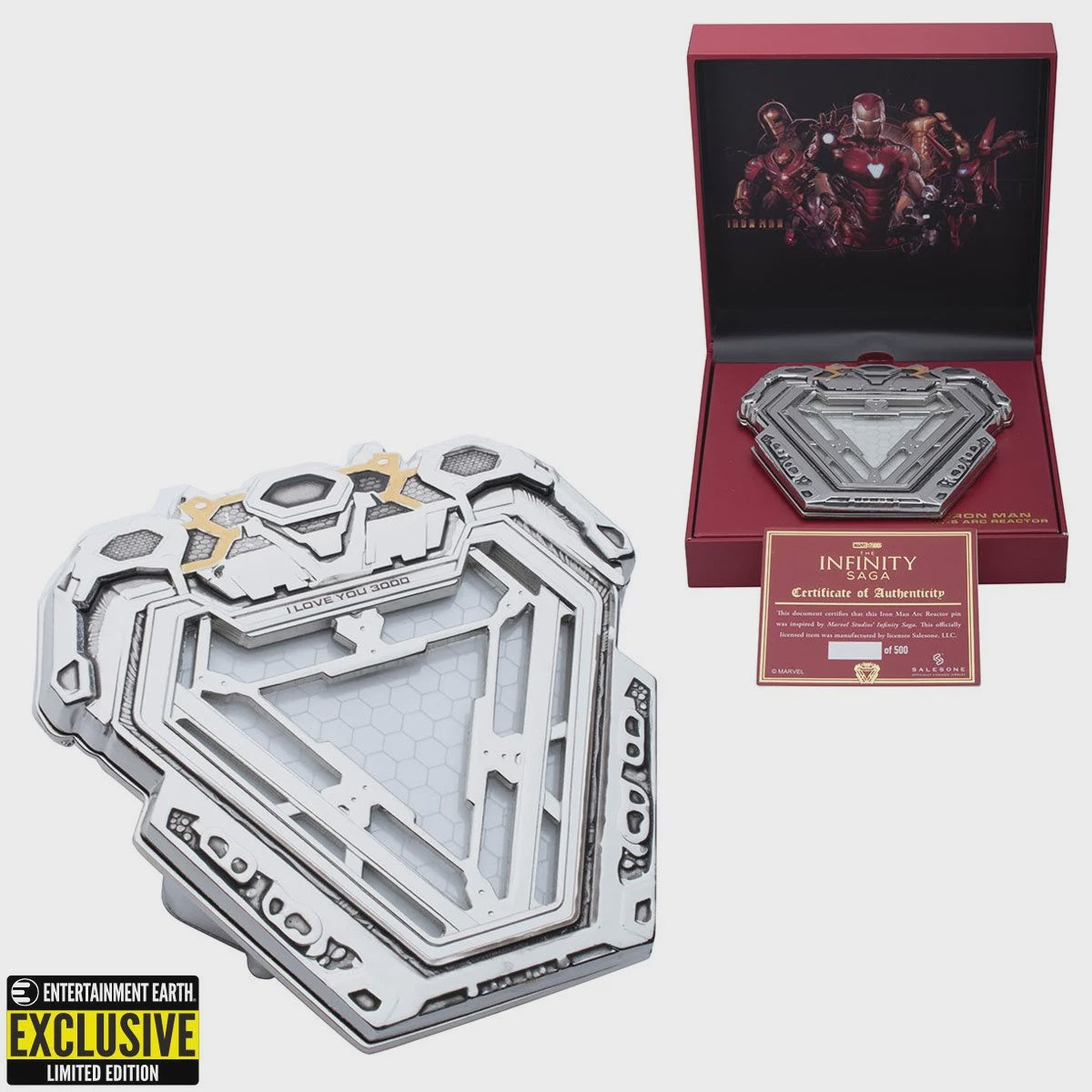 Iron Man Arc Reactor Prop Replica Light-Up Pin - Entertainment Earth Exclusive-Figuras-SALESONE STUDIOS-Akibara Xpress