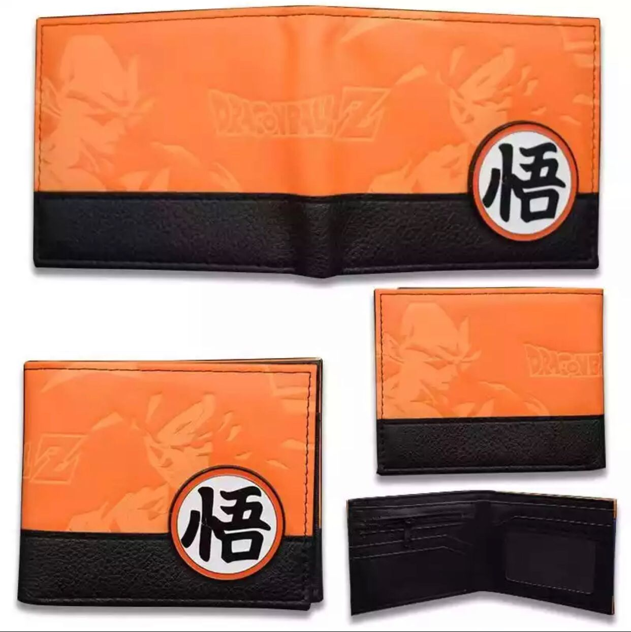 Cartera Dragon Ball  Goku Vegeta Negro/Naranja