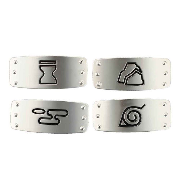 Naruto Village Headband Pin 4-Pack-Llaveros-BIOWORLD-Akibara Xpress
