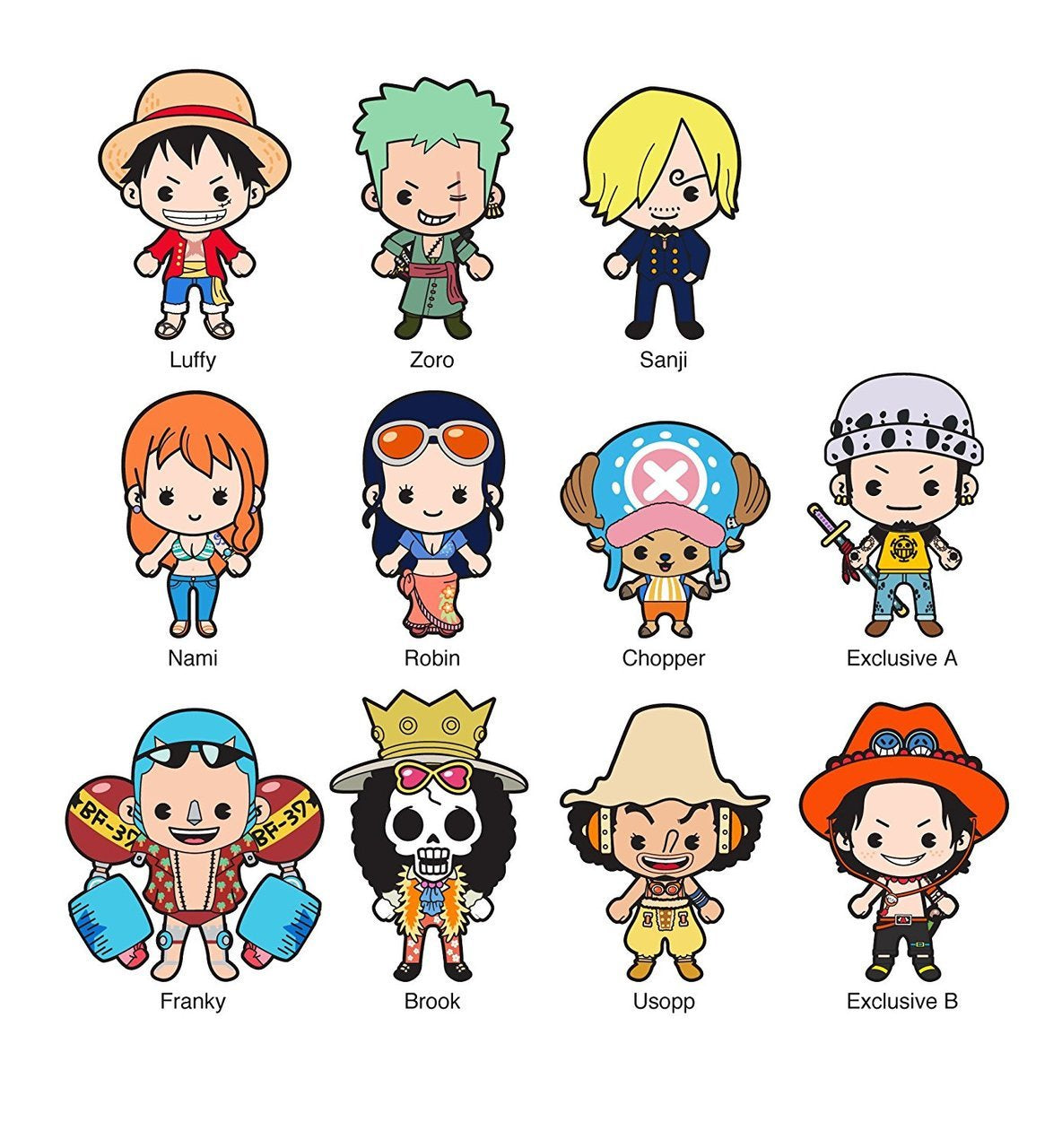 One Piece 3-D Figural Key Chain Display Case-Figuras-Llaveros-Akibara Xpress