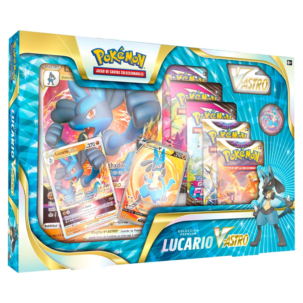 POKEMON TCG LUCARIO VSTAR PREM COL SPA-TCG-Juegos de Mesa-Akibara Xpress