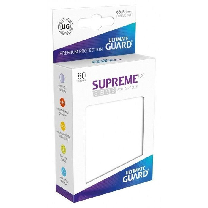 Ultimate Guard Premium Protection Sleeves Standard Size White (80)-TCG-Juegos de Mesa-Akibara Xpress